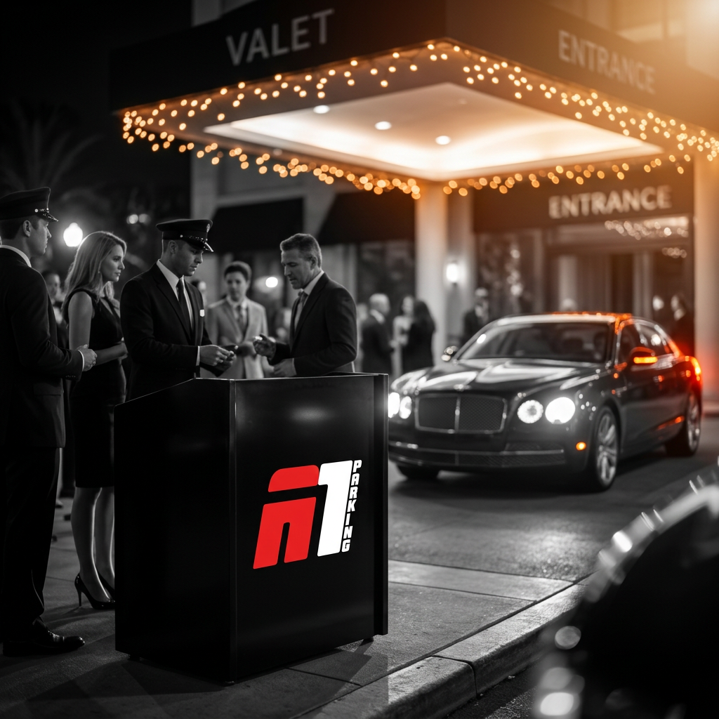 A1 Parking valet podium at an event entrance
